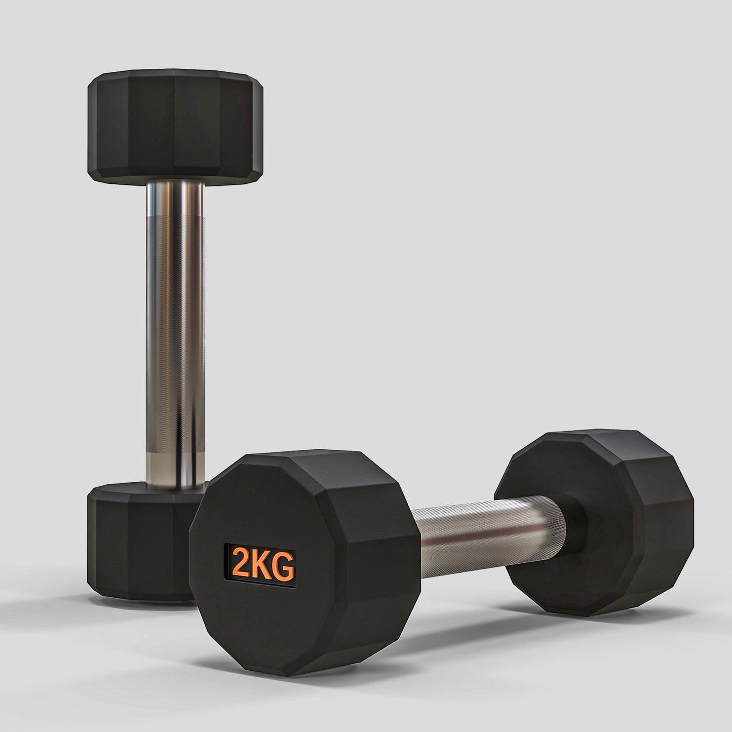 2x 2kg Dumbbells Weights Set with 12-Sided Shape and Non-Slip Grip for Men or Women Home/Gym Workouts