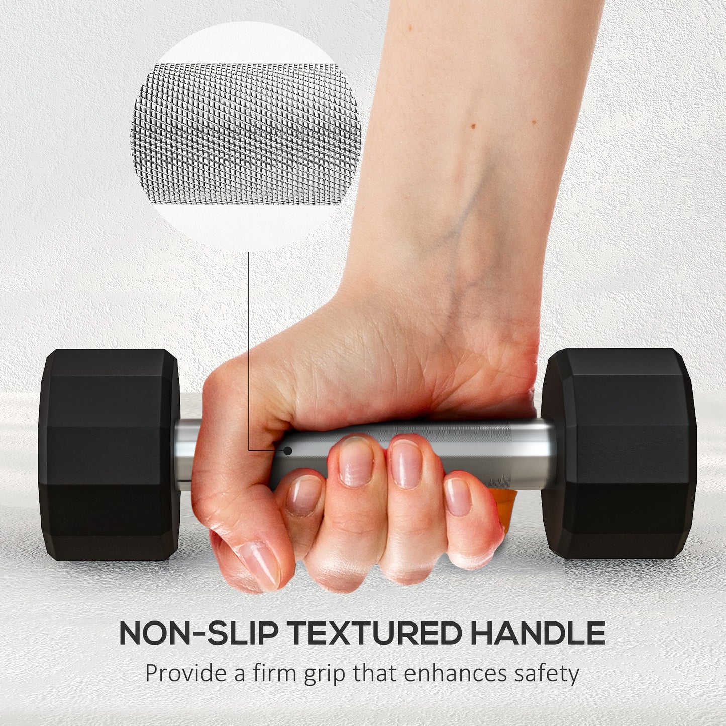 2x 2kg Dumbbells Weights Set with 12-Sided Shape and Non-Slip Grip for Men or Women Home/Gym Workouts